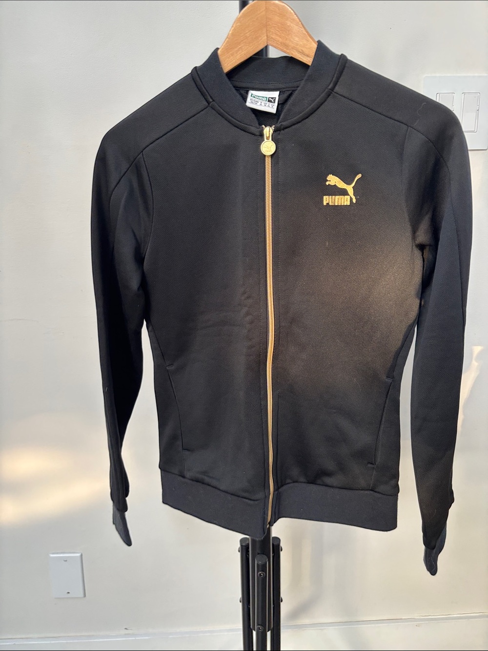 Puma Black Jacket with Gold Accent Logo
